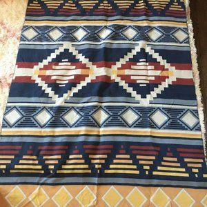 Pendleton throw (blue with orange and yellow)